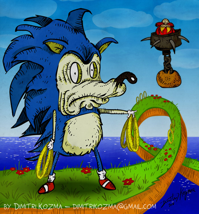 700x754 Sonic, The Hedgehog Freaky By Dimitrikozma On Newgrounds - Sonic The Hedgehog Painting