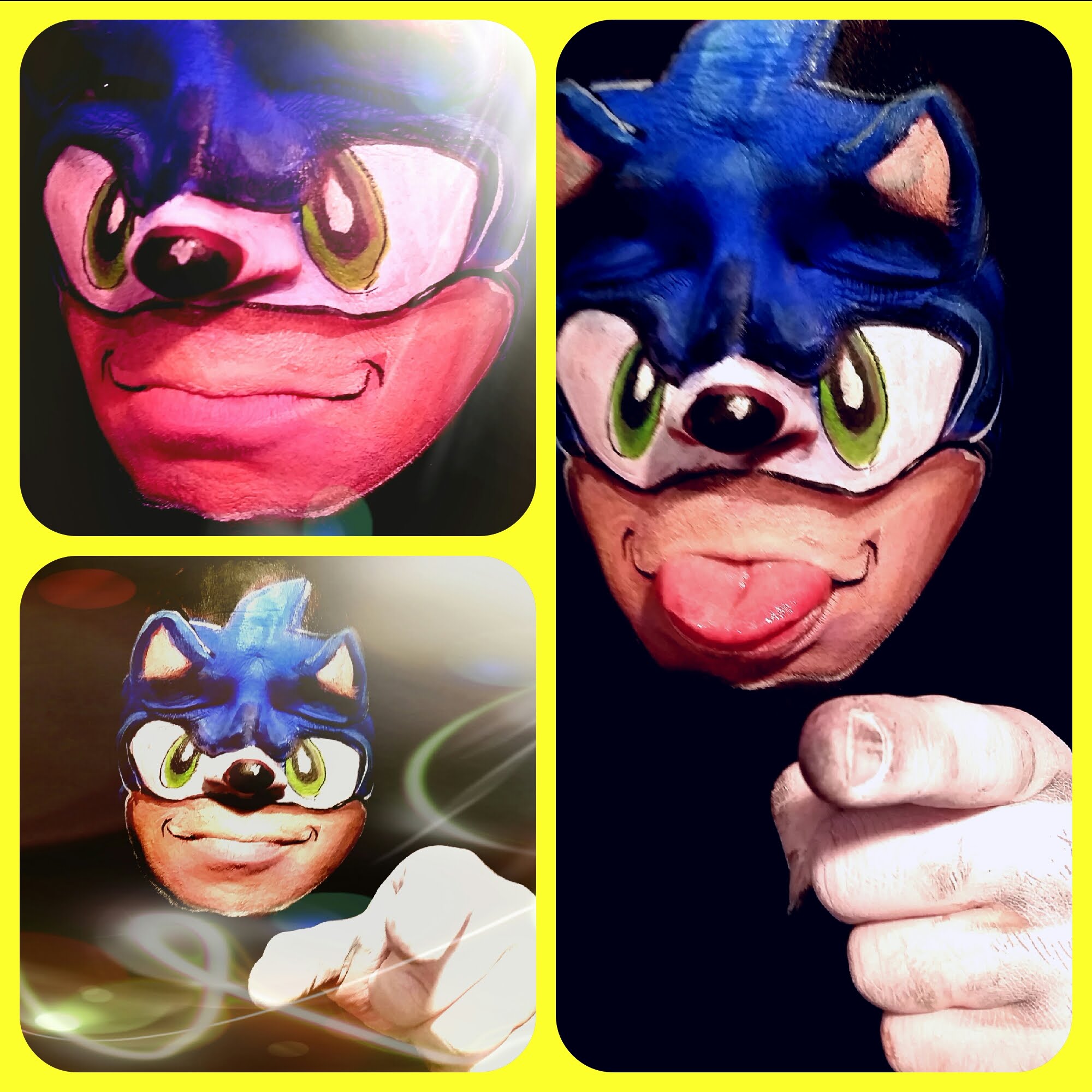 2000x2000 Sonic The Hedgehog Face Paint Makeup Tutorial. - Sonic The Hedgehog Painting