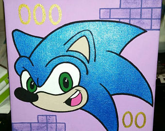 340x270 Sonic Gold Rings Etsy - Sonic The Hedgehog Painting