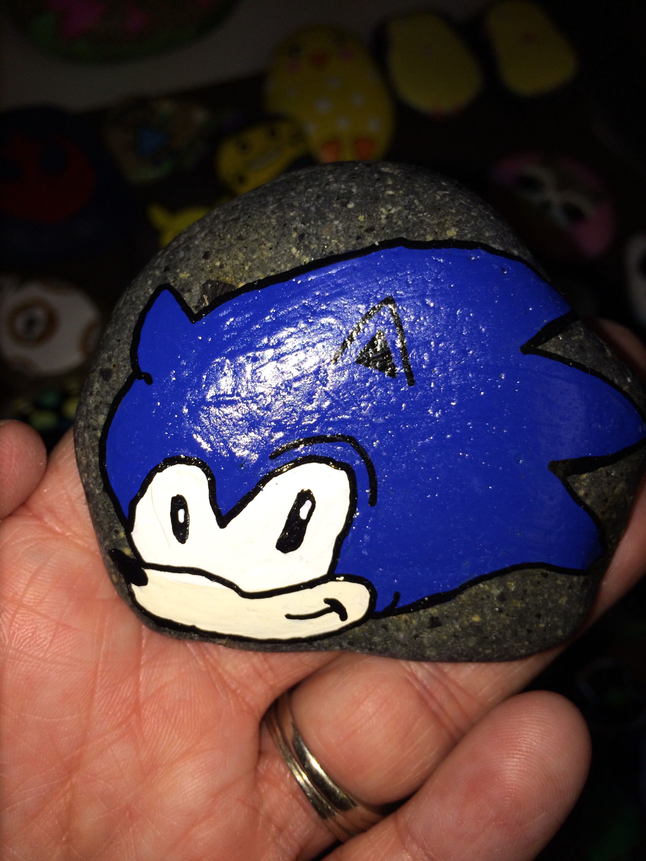 2448x3264 Sonic The Hedgehog Painted Rock These Rocks Rock! - Sonic The Hedgehog Painting