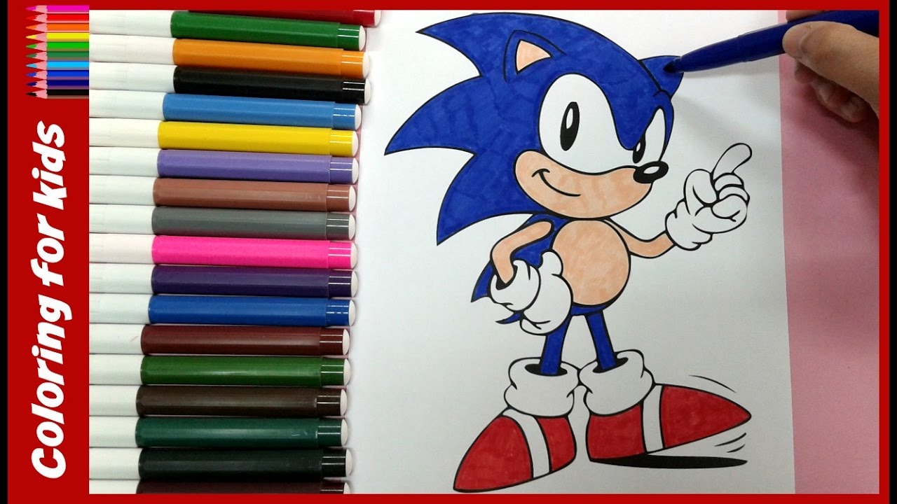 1280x720 Painting For Kids How To Color Sonic The Hedgehog For Kids - Sonic The Hedgehog Painting