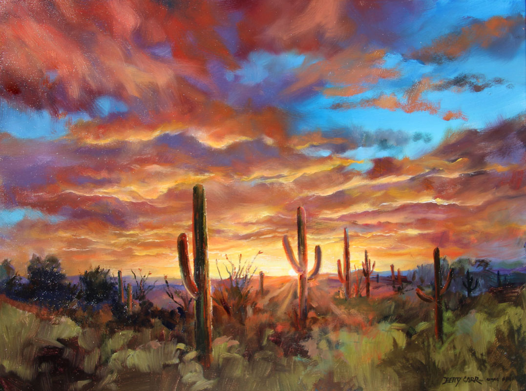 Desert Mountain Sunset Painting Painting Inspired