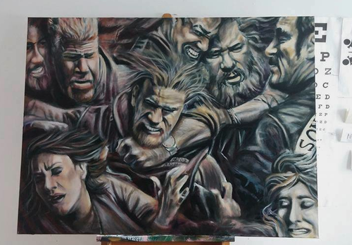 500x349 Sons Of Anarchy Images Painting To Sell 3x4 Wallpaper - Sons Of Anarchy Painting