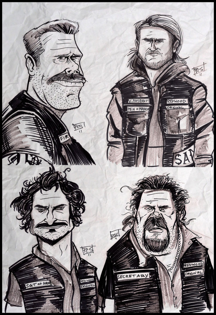 740x1080 Sons Of Anarchy By Porkchop Art - Sons Of Anarchy Painting