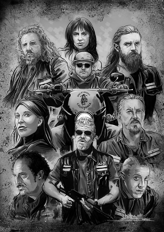 628x888 Sons Of Anarchy By Artofsw - Sons Of Anarchy Painting