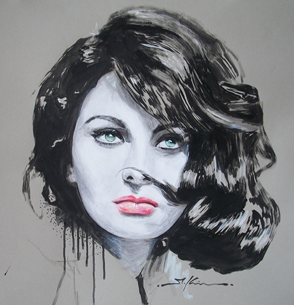 579x600 Sophia Loren Kooiman - Sophia Loren Painting