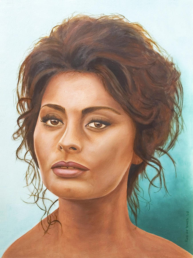 675x900 Sophia Loren Painting By Rob De Vries - Sophia Loren Painting