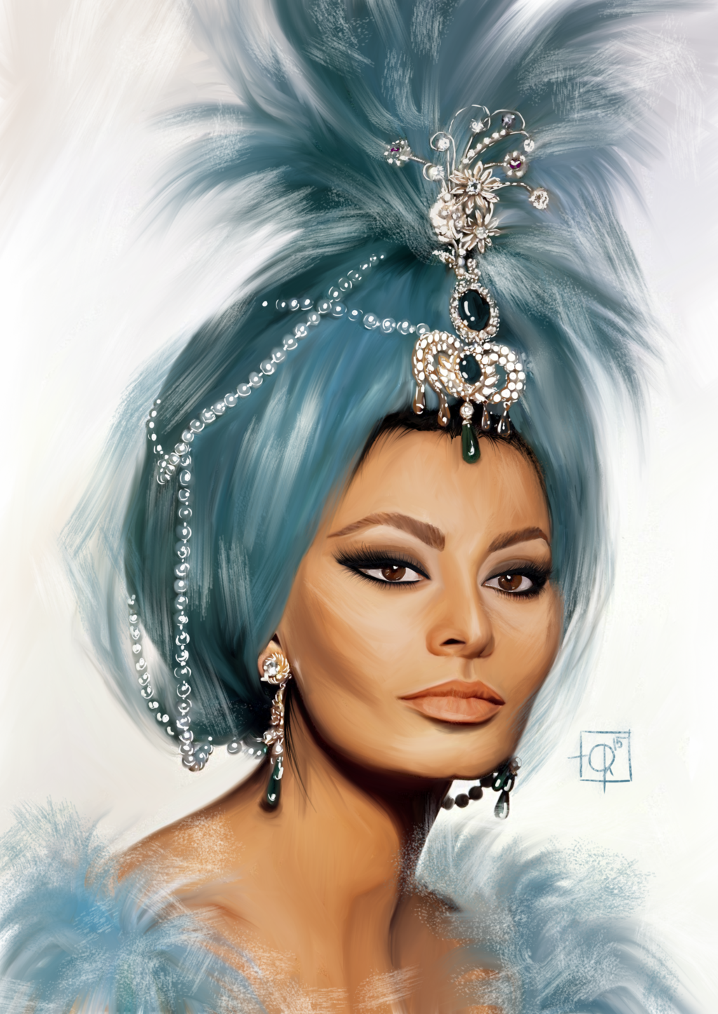 1024x1446 Sophia Loren By Relic92 - Sophia Loren Painting