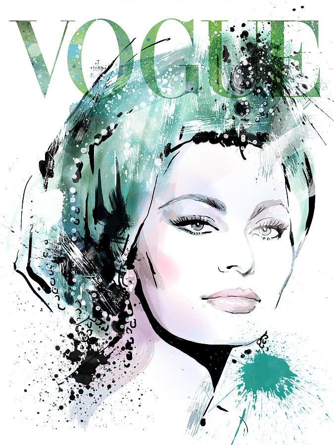 675x900 Vogue Sophia Loren Painting By Unique Drawing - Sophia Loren Painting