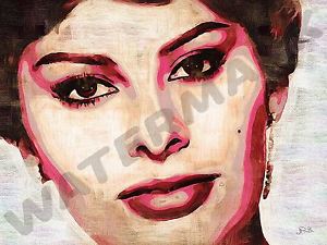 300x225 Sophia Loren Italian Art Print Poster Oil Painting Lff0189 Ebay - Sophia Loren Painting