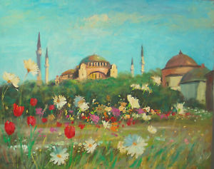 300x237 Listed Nino Pippa Orientalist Painting Agia Sophia Turkey Seago - Sophia Painting