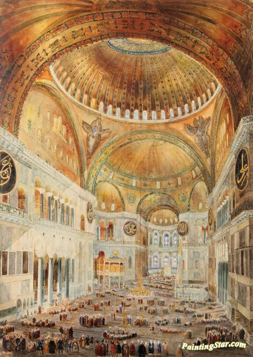 510x720 Hagia Sophia In Constantinople, Interior Artwork By Gaspare - Sophia Painting