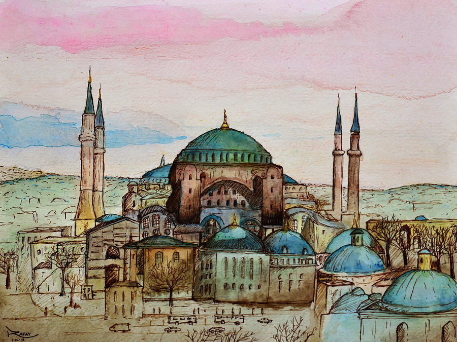 900x675 Hagia Sophia Painting By Rafay Zafer - Sophia Painting