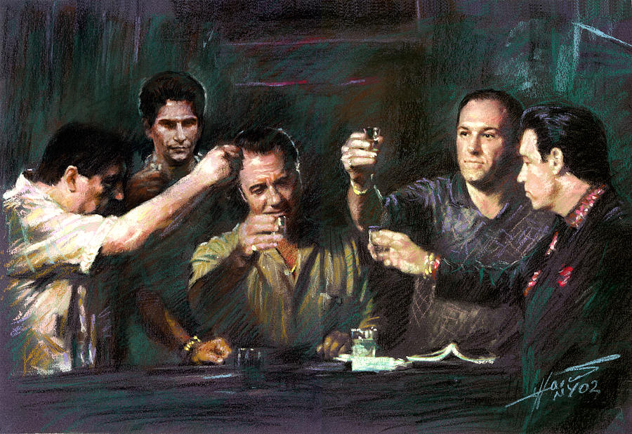 900x618 The Sopranos Drawing By Viola El - Sopranos Painting