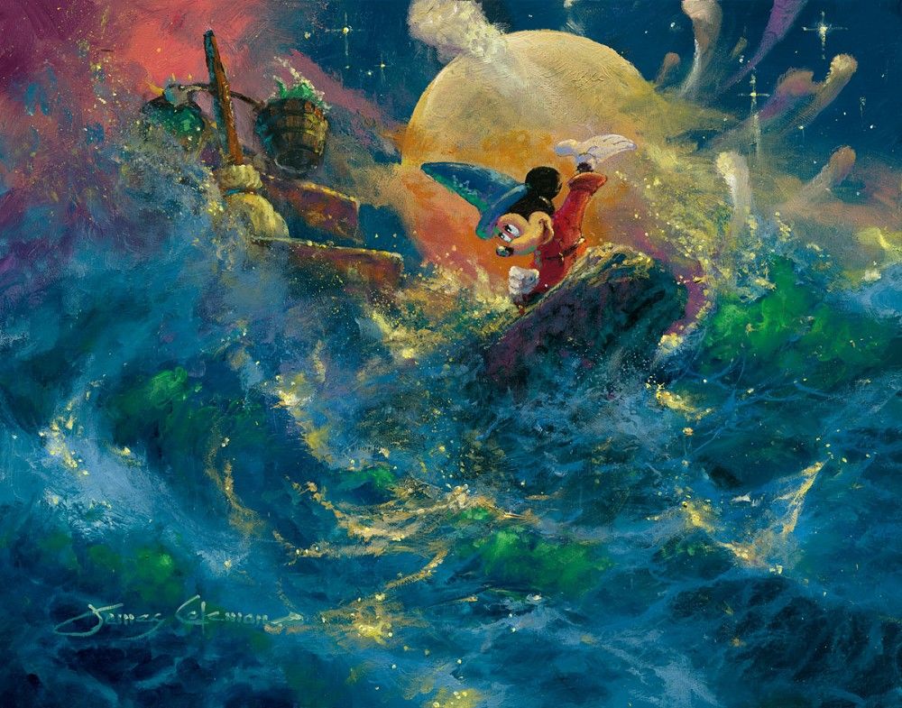 1000x785 James Coleman - Sorcerer Mickey Painting