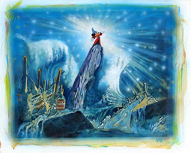 375x300 John Rowe Fantasia - Sorcerer Mickey Painting