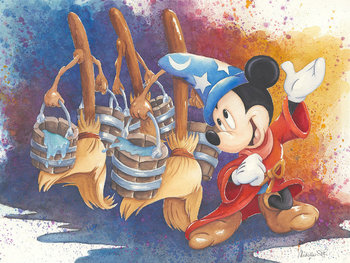 350x263 Magical March Mickey Disney Art - Sorcerer Mickey Painting