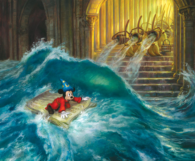 632x523 Sorcerer Mickey Mouse Fantasia Lost In The Magic Donato - Sorcerer Mickey Painting