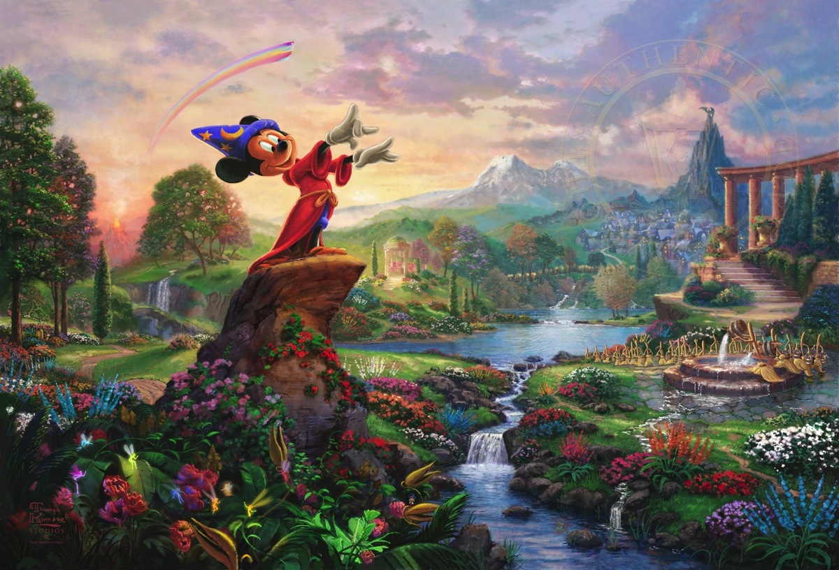 1200x816 Fantasia Limited Edition Art The Thomas Kinkade Company - Sorcerer Mickey Painting