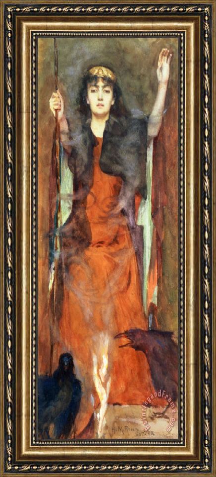 436x960 Henry Meynell Rheam The Sorceress Framed Painting For Sale - Sorceress Painting