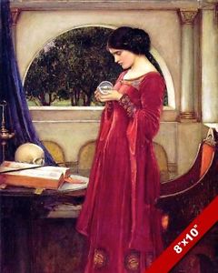 240x300 Merlin King Arthur Sorceress Morgana Le Fay Oil Painting Art Real - Sorceress Painting