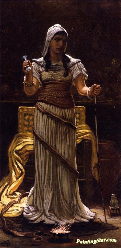 390x800 The Etruscan Sorceress Artwork By Elihu Vedder Oil Painting Amp Art - Sorceress Painting
