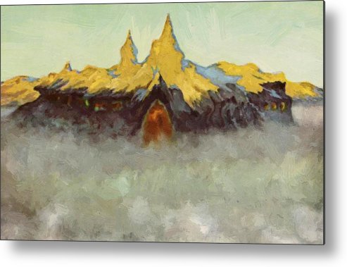 493x379 Soria Moria Slott 1900 Metal Print By Kittelsen Theodor Severin - Soria Moria Painting