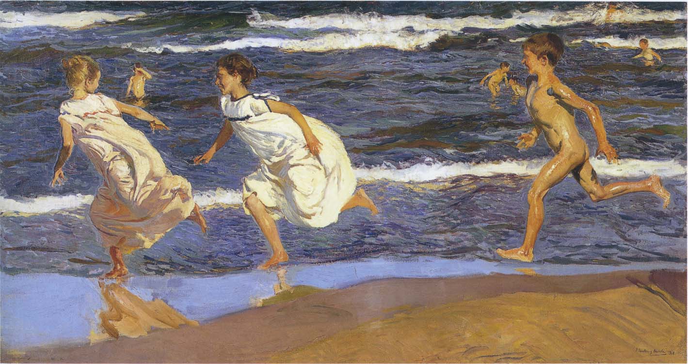 1419x751 Running Along The Beach Painting Joaquin Sorolla Y Bastida Oil - Sorolla Painting
