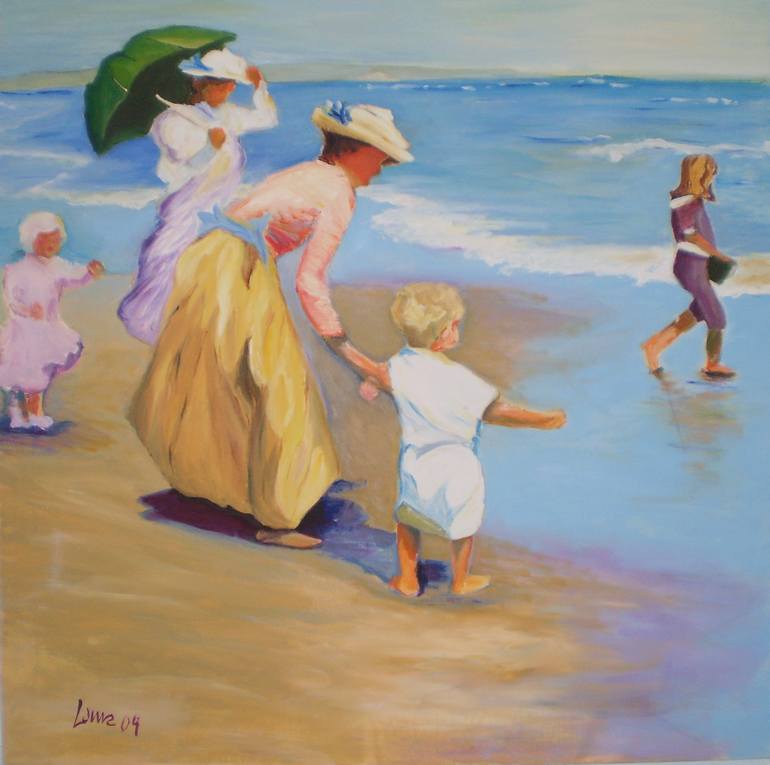 770x765 Saatchi Art Women And Children On The Beach, After - Sorolla Painting