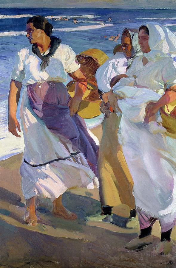590x900 Valencian Fisherwomen Painting By Joaquin Sorolla Y Bastida - Sorolla Painting