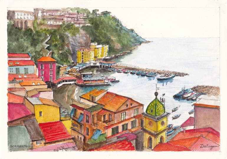 770x540 Saatchi Art Sorrento Harbour, Bay Of Naples, Italy Painting By - Sorrento Painting