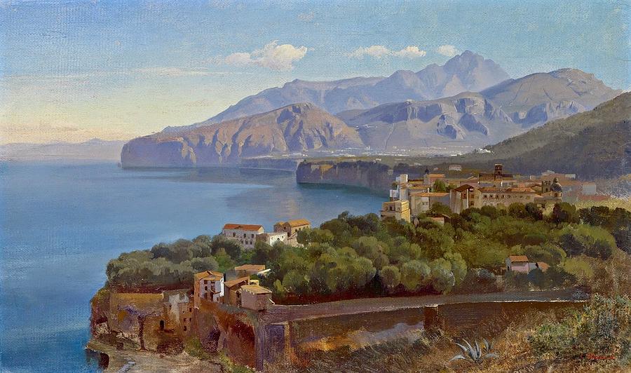900x532 View Of The Gulf Of Sorrento Painting By Motionage Designs - Sorrento Painting