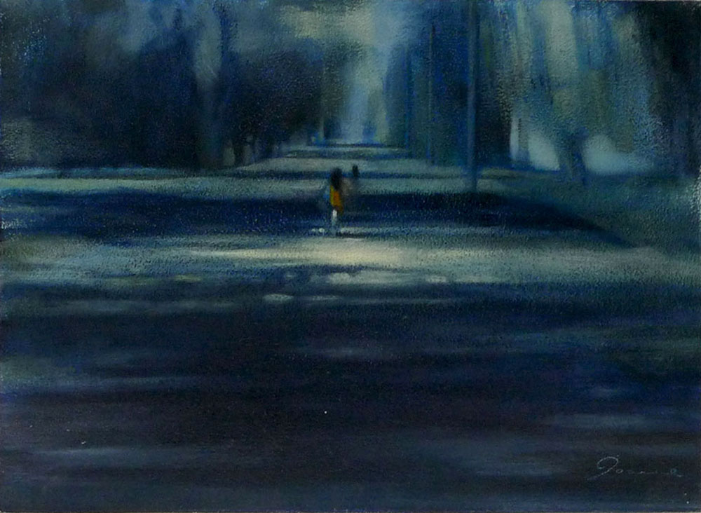 1000x732 Moonlight By Joanne Reen Contemporary Landscape Paintings - Sorrow Painting