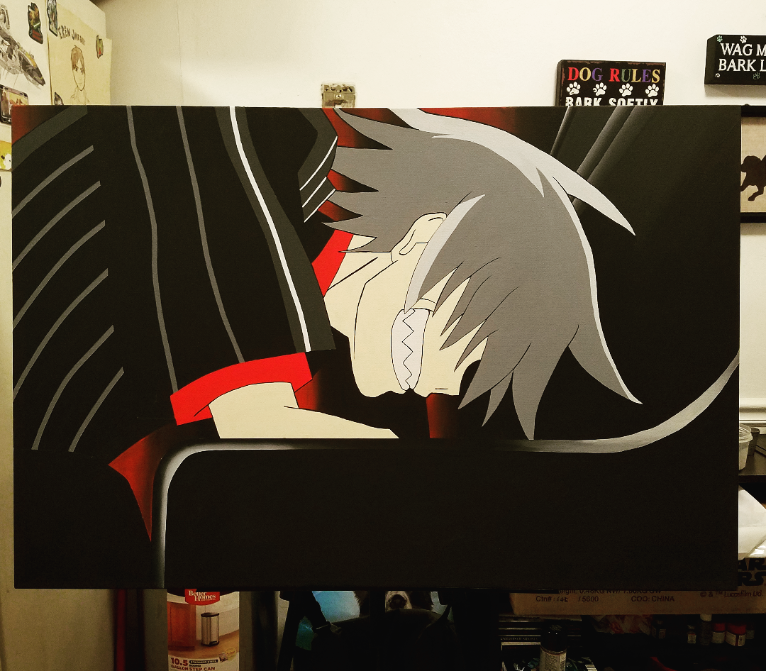 1080x946 My Acrylic Paintings Of Soul Eater, One Piece And Hunter X Hunter - Soul Eater Painting