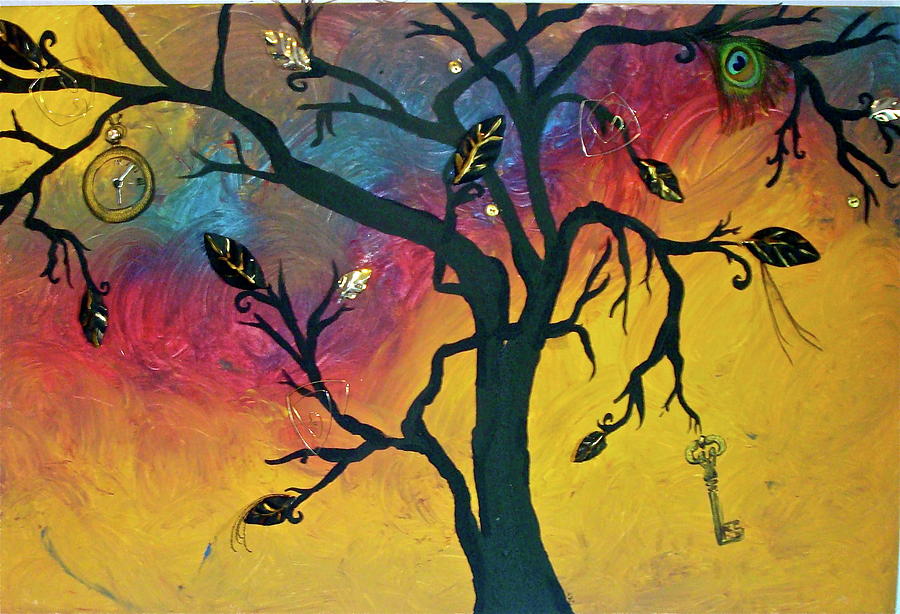 900x614 Soul Tree Painting By Kayla Chalko - Soul Of The Rose Painting