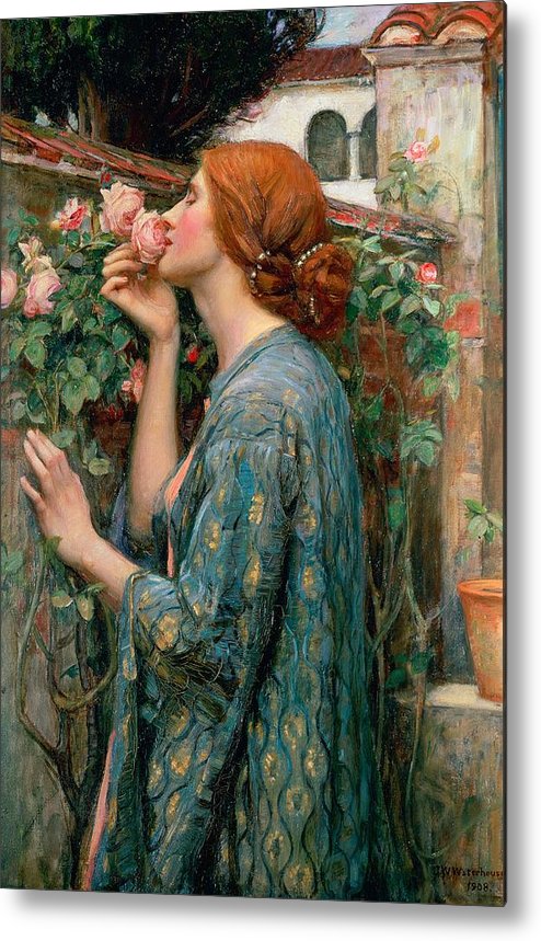 494x859 The Soul Of The Rose Metal Print By John William Waterhouse - Soul Of The Rose Painting