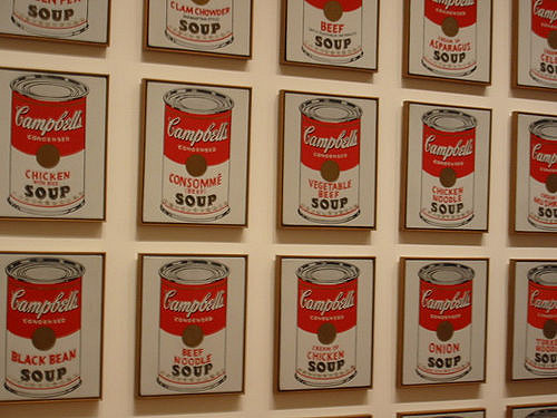 500x375 Warhol's Campbell's Soup Painting Andy Warhol's Famous - Soup Painting