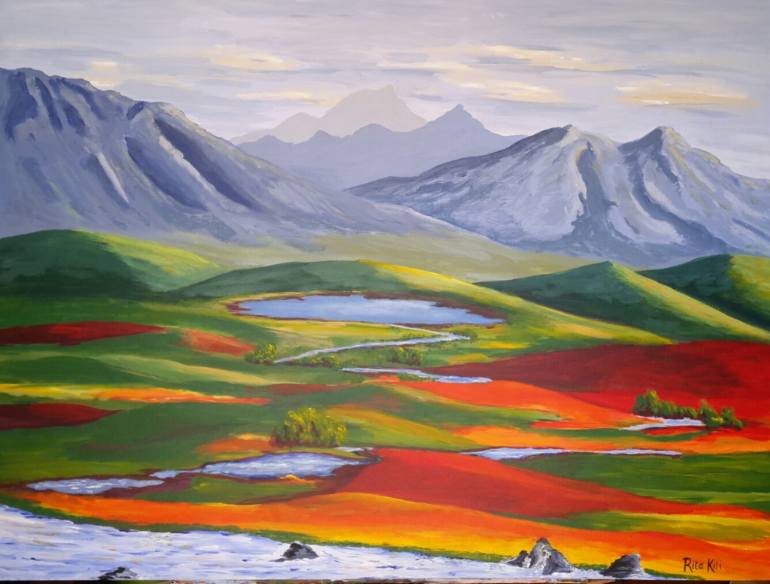 770x584 Saatchi Art Valley In Boland South Africa Painting By Rita Kili - South African Painting