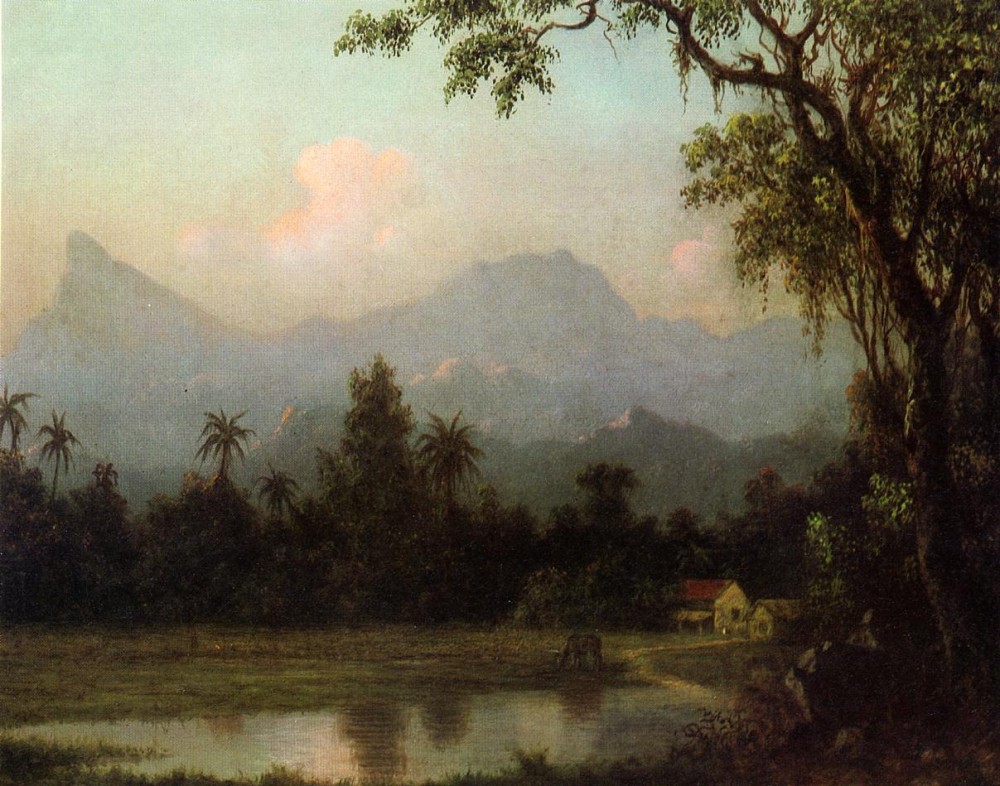 1000x786 Rio De Janerio South American Scene With Cabin By Heade - South American Painting