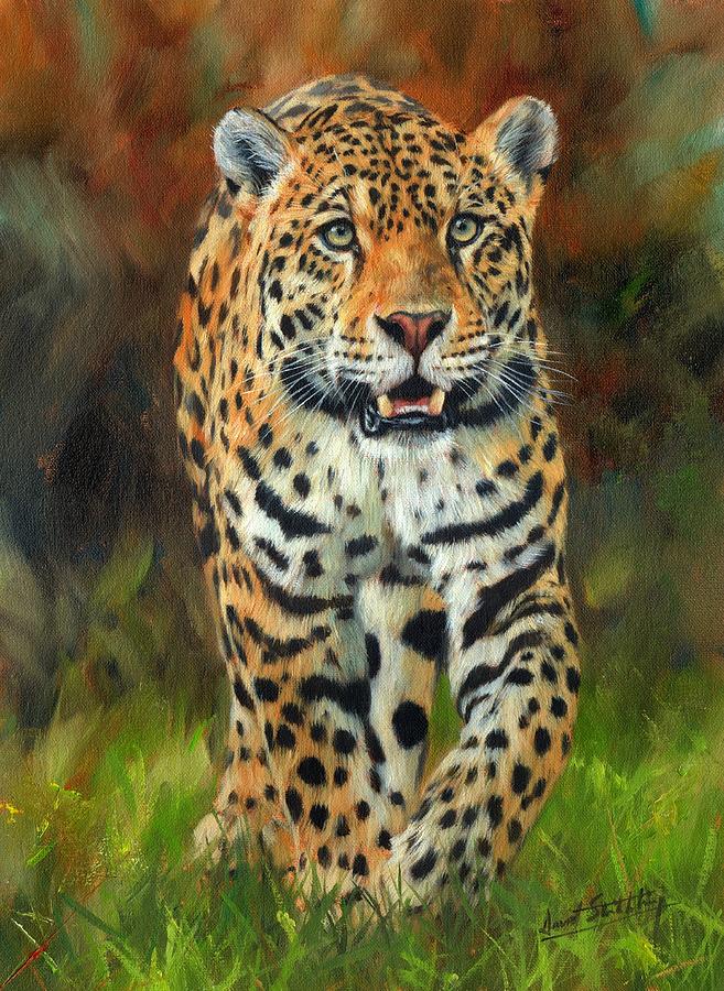 657x900 South American Jaguar Painting By David Stribbling - South American Painting