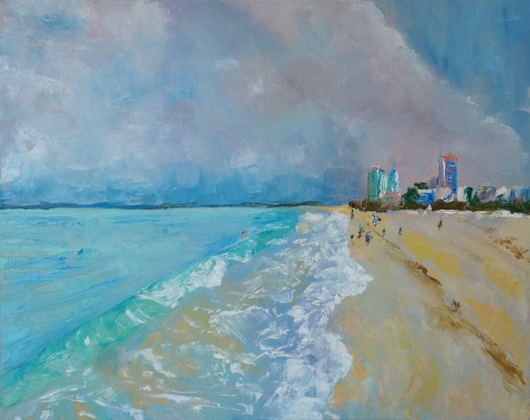 770x610 Saatchi Art Miami, South Beach Painting By Ksenia Poncet - South Beach Painting