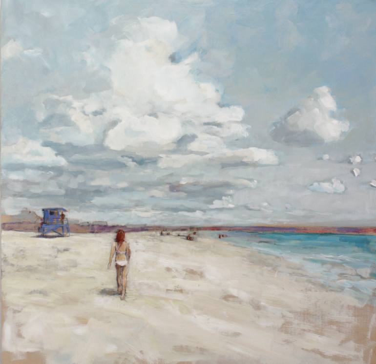 770x747 Saatchi Art Miami South Beach Stroll Painting By Gabriella Collier - South Beach Painting