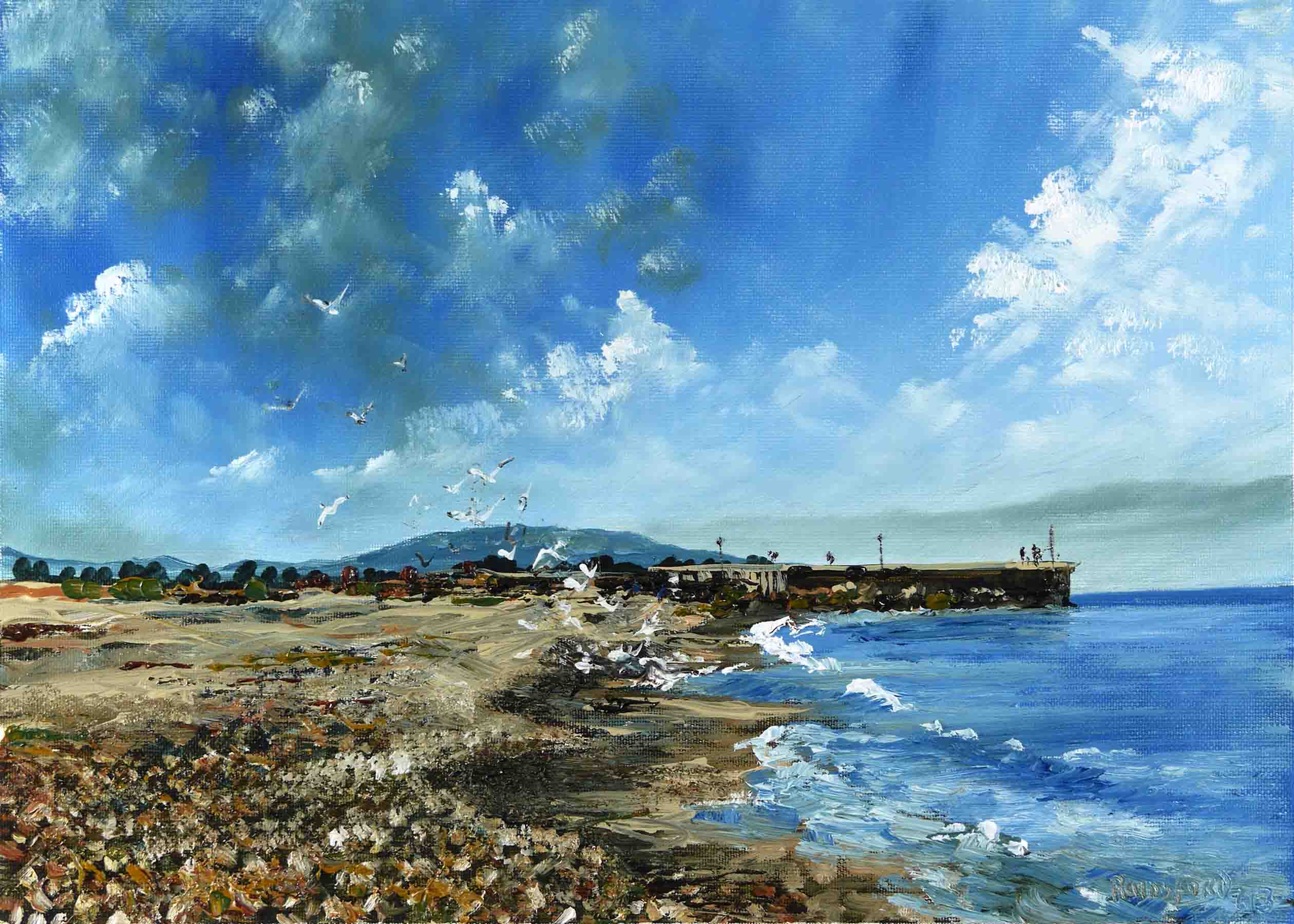 2520x1800 South Beach, Courtown Oil Painting Pictures - South Beach Painting