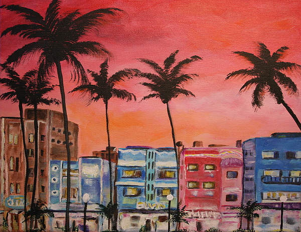 600x463 South Beach Painting By Dyanne Parker - South Beach Painting