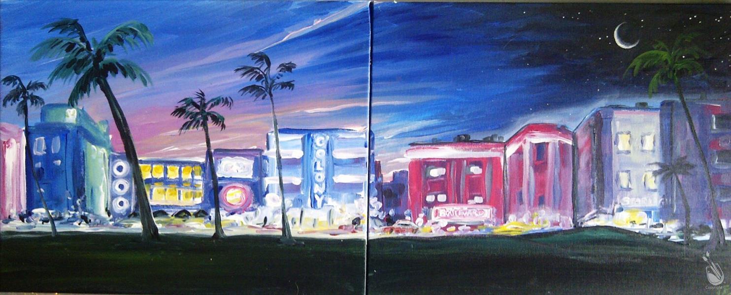 1484x600 South Beach Skyline (Solo Or Set!) - South Beach Painting