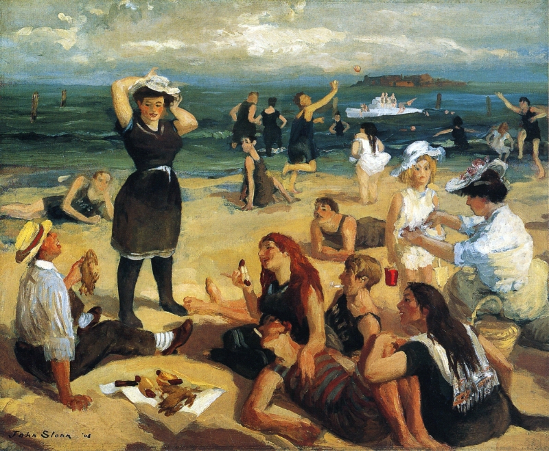 800x658 The Women Of John Sloan's South Beach Bathers Ephemeral New York - South Beach Painting