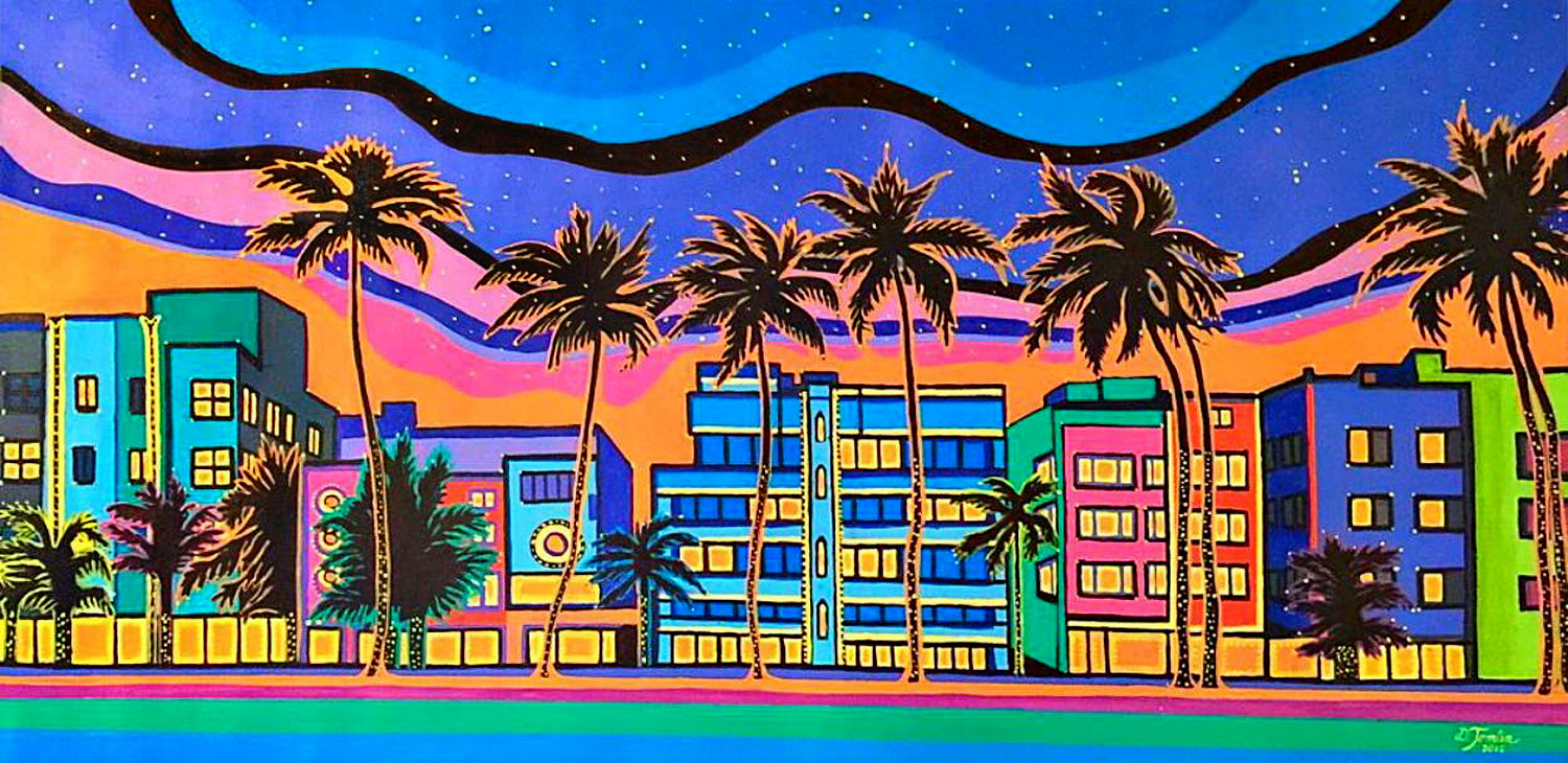 1500x730 David Tomlin Ocean Drive, South Beach - South Beach Painting