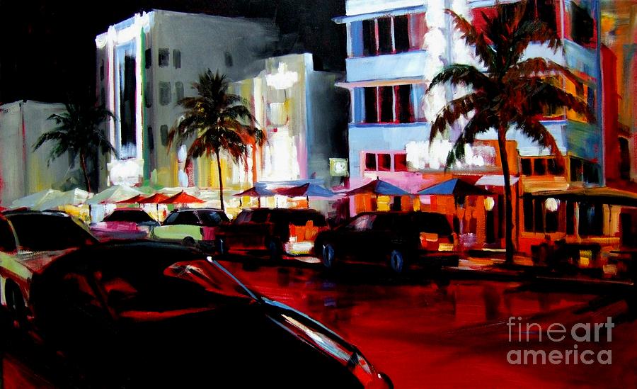 900x549 Hot Nights In South Beach - South Beach Painting