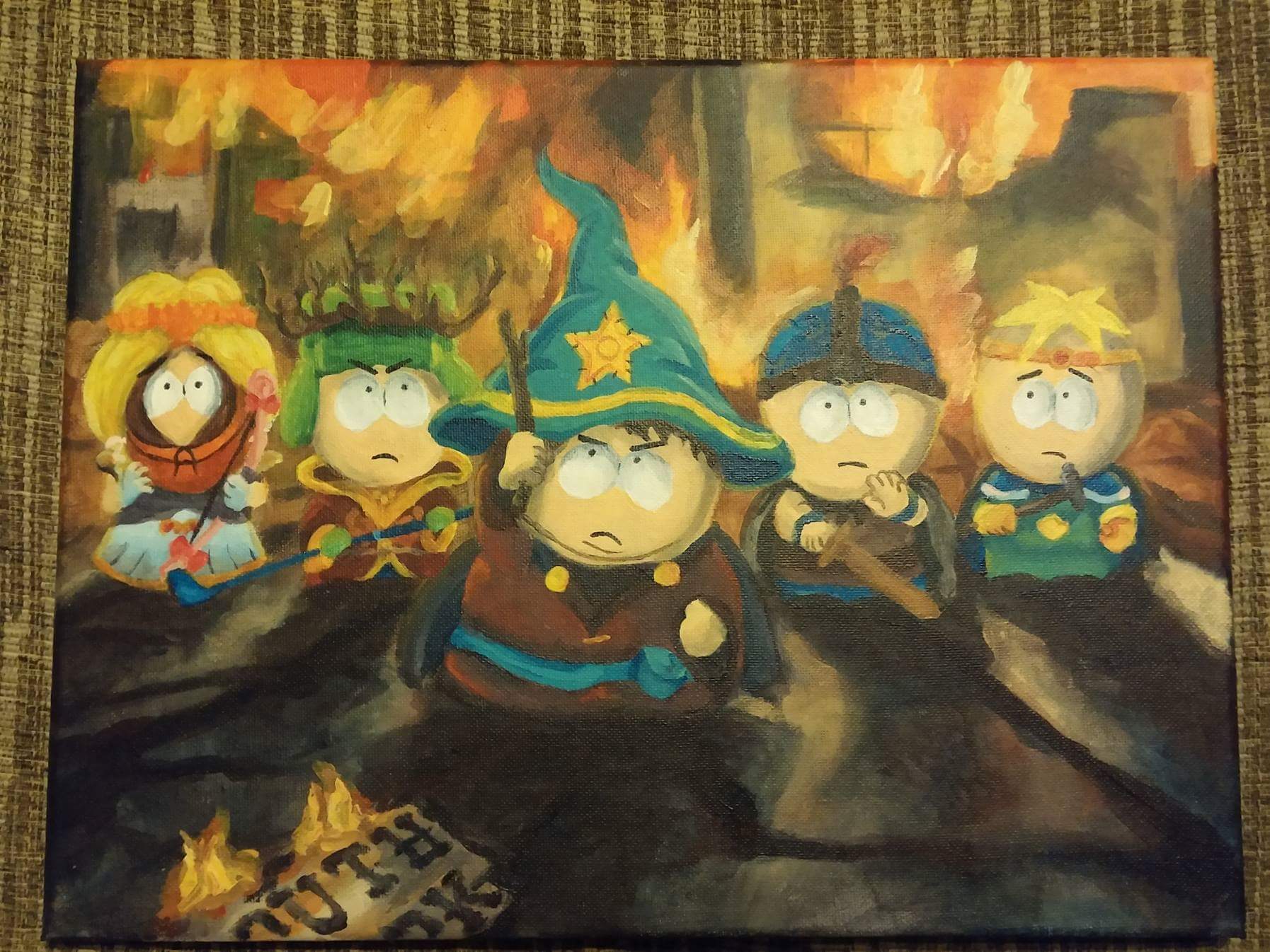 1794x1346 Wife's Painting Of The South Park Game - South Park Painting