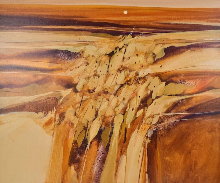 720x599 Large Abstract Southwest Painting Signed Jim - Southwest Painting